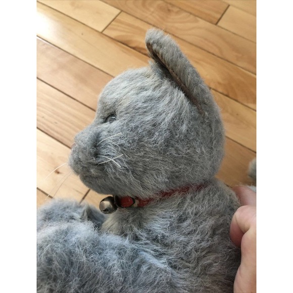 Vintage REAL SOFT TOYS Cat Plush Stuffed Toy Watford Gray Grey Lifelike England - Picture 7 of 11
